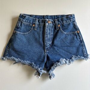 Wrangler Blue Jean Shorts High-Waisted Distressed